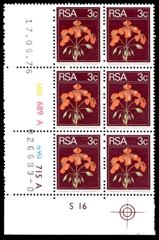 RSA 1976/06/17 2nd Definitive issue 3c Control Blocks Pane A