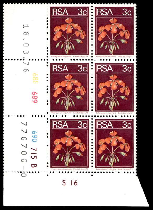 RSA 1976/03/18 2nd Definitive issue 3c Control Blocks Pane B