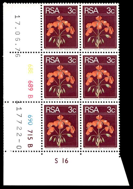 RSA 1976/06/17 2nd Definitive issue 3c Control Blocks Pane B