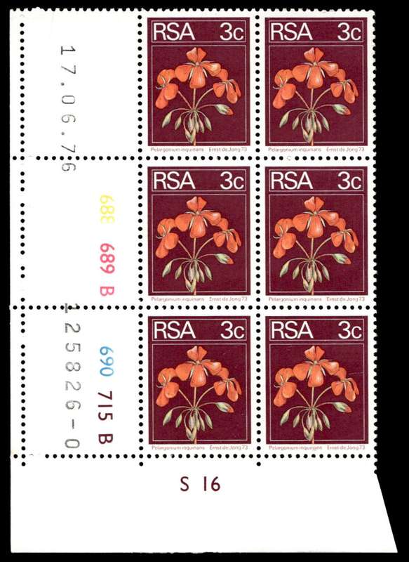 RSA 1976/06/17 2nd Definitive issue 3c Control Blocks Pane B