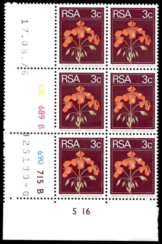 RSA 1976/06/17 2nd Definitive issue 3c Control Blocks Pane B
