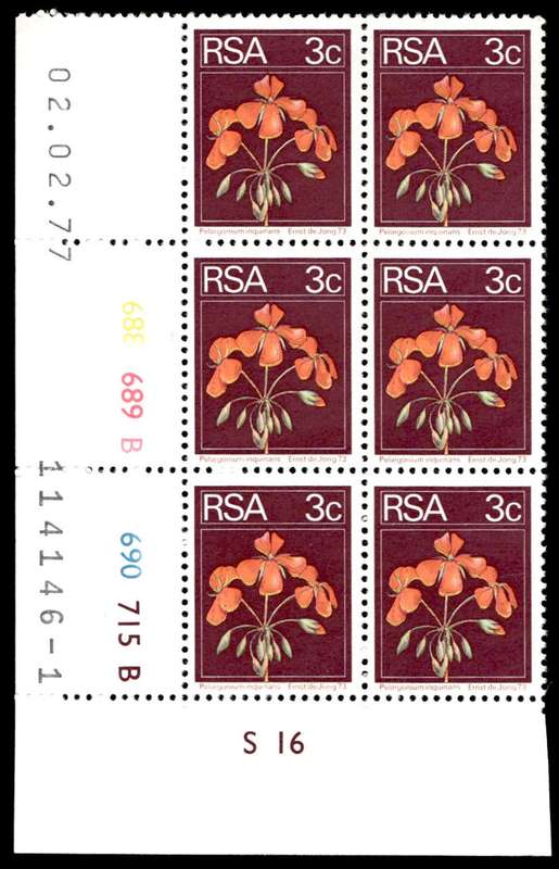 RSA 1977/02/02 2nd Definitive issue 3c Control Blocks Pane B