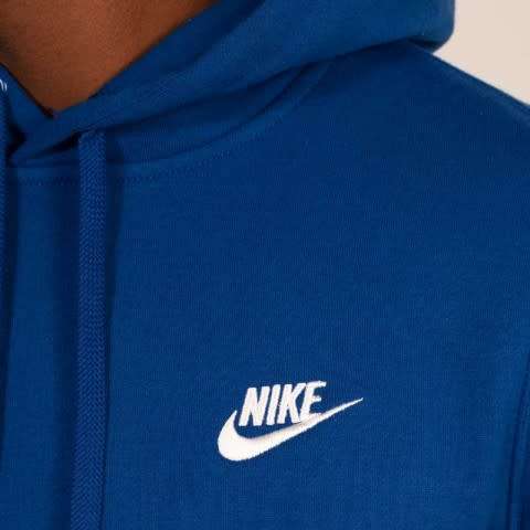Nike Men`s Sportswear Club Fleece Pullove Hoodie Blue  804346-438 - Size Large