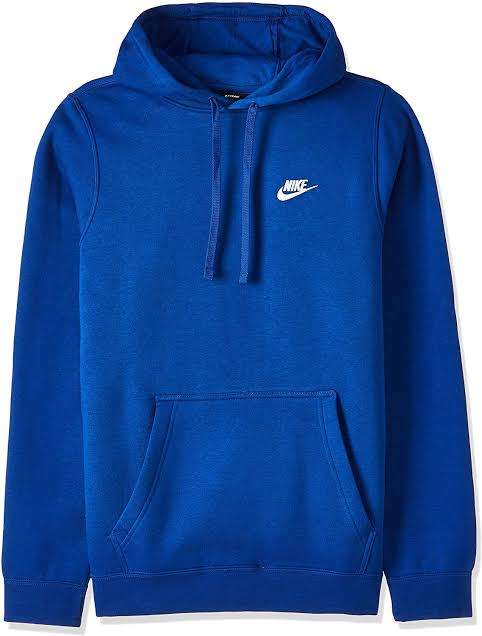 Nike Men`s Sportswear Club Fleece Pullove Hoodie Blue  804346-438 - Size Large