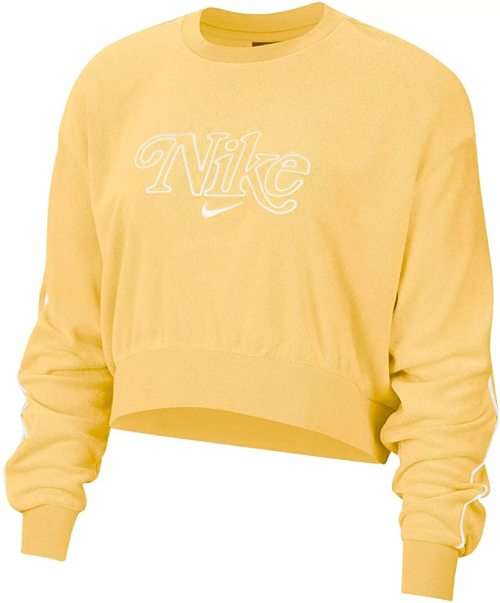 Women`s Nike Sportswear Reteo Femme Crew Terry Yellow CJ2485-795