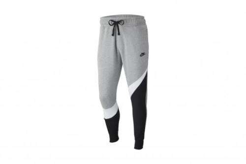 Men`s Nike Sportswear Big Swoosh Track Pants Grey/White/Black BQ6467-063 - Size Medium