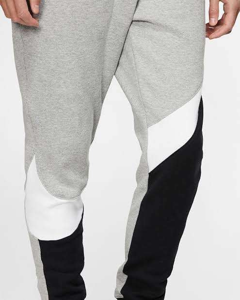 Men`s Nike Sportswear Big Swoosh Track Pants Grey/White/Black BQ6467-063 - Size Medium