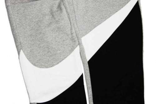 Men`s Nike Sportswear Big Swoosh Track Pants Grey/White/Black BQ6467-063 - Size Medium