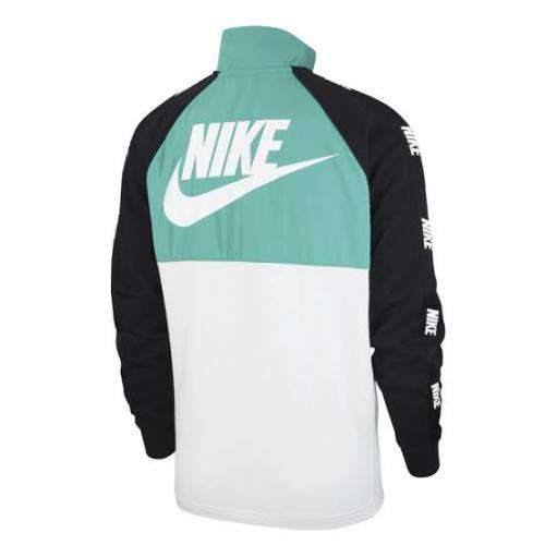 Men`s Nike Half Zip Track Jacket White/Green/Black CW5890-370 - Size Medium