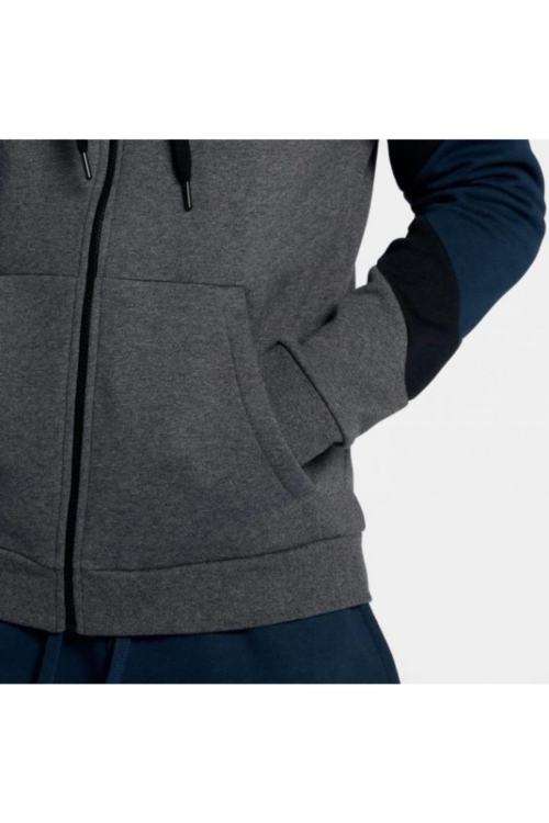 Men`s Nike Air Hoodie Full Zip Warm Fleece Grey/Black/Navy CD9222-071 - Size Small