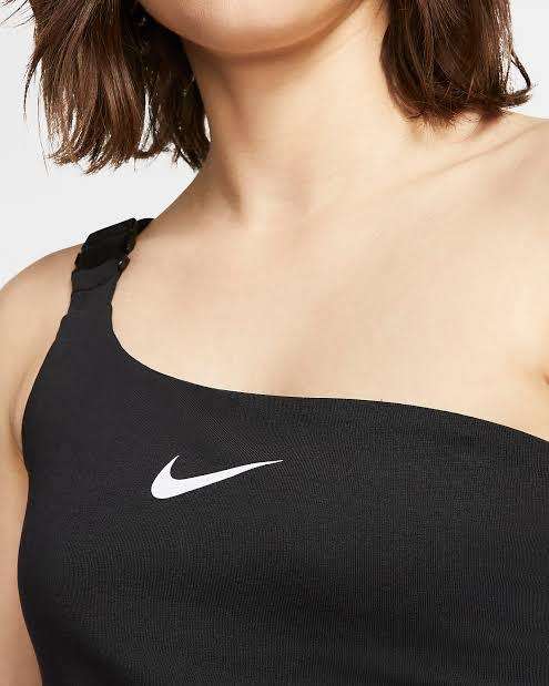Nike Women`s Sportswear Swoosh Cropped Top Black CJ3805-010 - Size Medium