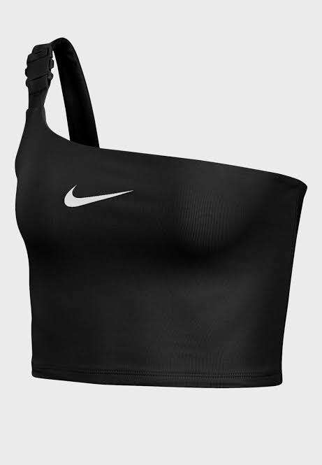 Nike Women`s Sportswear Swoosh Cropped Top Black CJ3805-010 - Size Medium