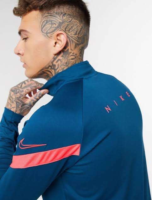 Nike Men`s Dri-Fit Academy Long Sleeve Football T-shirt Navy BV6916-432 - Size Medium