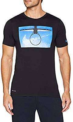 Men`s Nike Basketball Short Sleeve T-Shirts Black 923725-010 - Size Medium