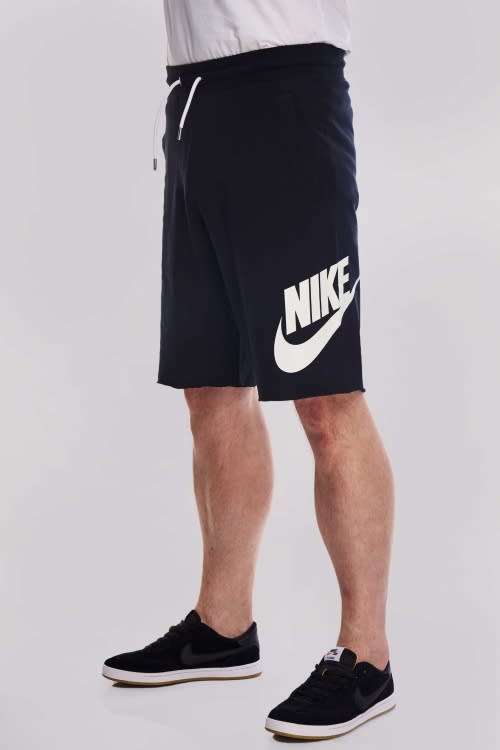 Nike Men`s Sportswear French Terry Alumni Shorts Black/White AT5267-010 - Size Large