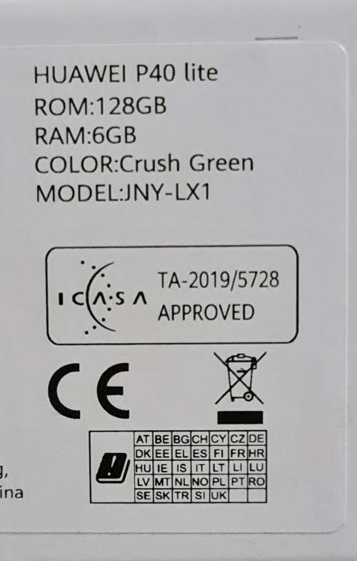 Brand New Huawei P40 Lite 128GB Single SIM - Crush Green (Open Box)