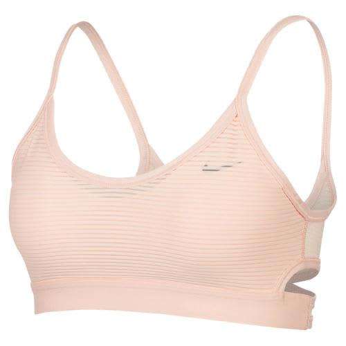 Nike Women`s Indy Light Support Striped Padded Sports Bra Pink CJ5940-664 - Size Medium
