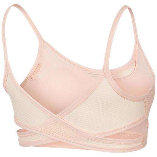 Nike Women`s Indy Light Support Striped Padded Sports Bra Pink CJ5940-664 - Size Medium