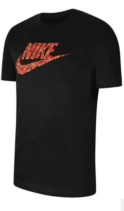 Nike Men`s Sportswear Swoosh Logo T-shirt Black/Red CW0432-010 - Size Extra Large