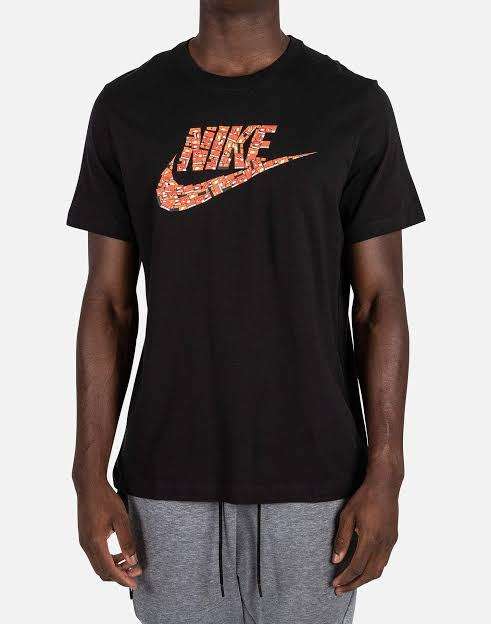 Nike Men`s Sportswear Swoosh Logo T-shirt Black/Red CW0432-010 - Size Extra Large