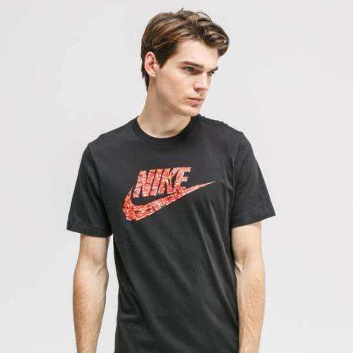 Nike Men`s Sportswear Swoosh Logo T-shirt Black/Red CW0432-010 - Size Extra Large