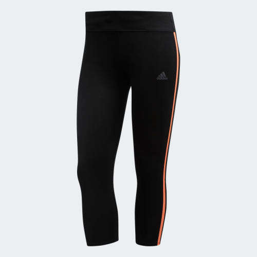 ADIDAS Own The Run 3/4 Tights Black/Hi-Res Coral DZ2010 - Size Small