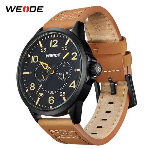 WEIDE Bowman Tan Leather Watch