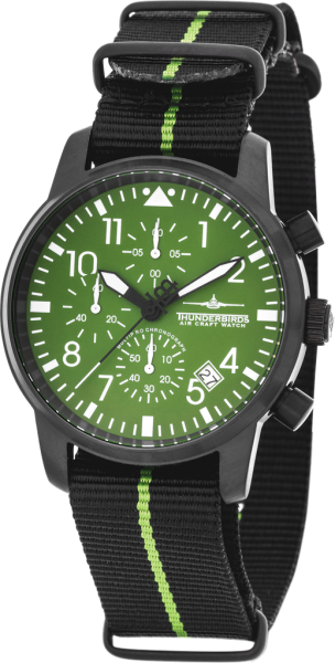 THUNDERBIRDS Huron Chronograph Black/Green Dial Watch