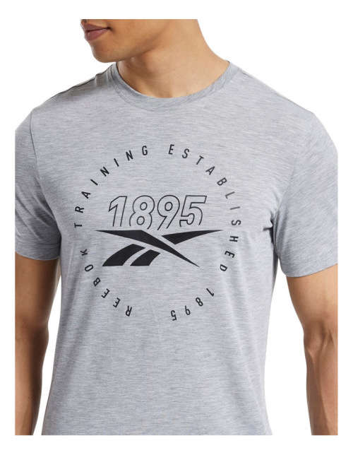 REEBOK Graphic Series Speedwick Tee Grey EW3849 - Size Medium