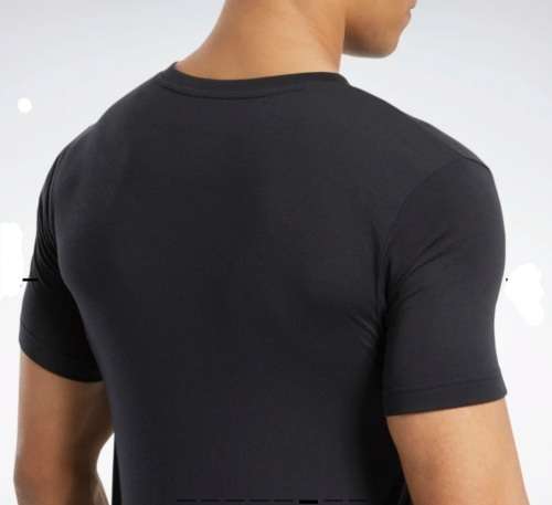 REEBOK Graphic Series Speedwick Tee Black/Pure Grey 3 EW3848 - Size Medium