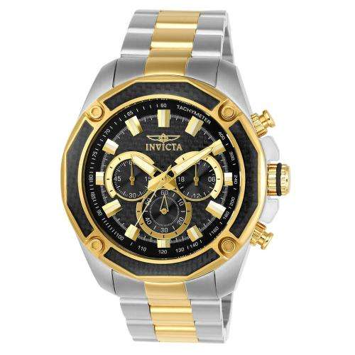 Invicta Men`s 22806 Aviator Two-Tone Black Carbon Fiber Dial 48MM Case Watch