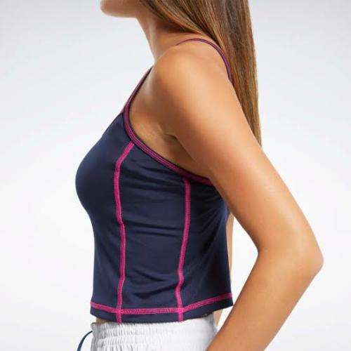 Reebok Women`s MYT Stitch Tank Top Vector Navy FU2398 - Size Large