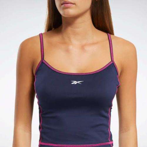 Reebok Women`s MYT Stitch Tank Top Vector Navy FU2398 - Size Large