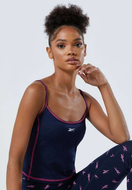 Reebok Women`s MYT Stitch Tank Top Vector Navy FU2398 - Size Large