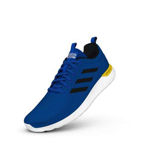 ADIDAS Men`s Lite Racer CLN Sneakers Sky Blue/Navy/ Yellow/White EG3138 - Size 12