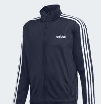 ADIDAS Unisex E 3 Stripes Trico Jacket Navy Blue EV5888 - Size Small