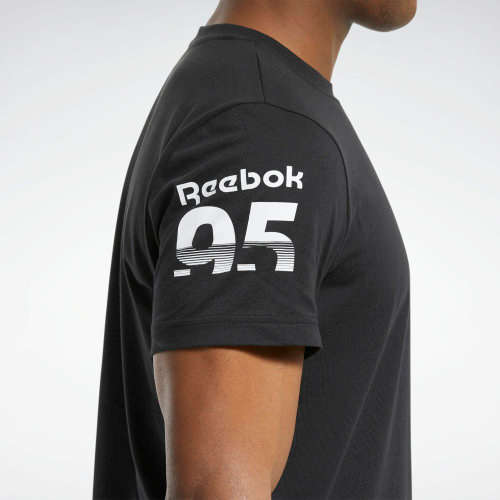 REEBOK Men`s MYT Graphic Tee Black FU3161 - Size Large