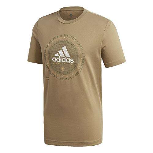 ADIDAS Men`s Universal Emblem Graphic Tee Cargo EW2871 - Size Large