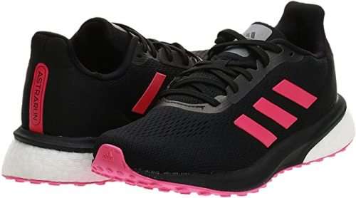 ADIDAS Women`s Astrarun Shoes Core Black/Shock Pink/Night Metallic EG5833 - Size 5