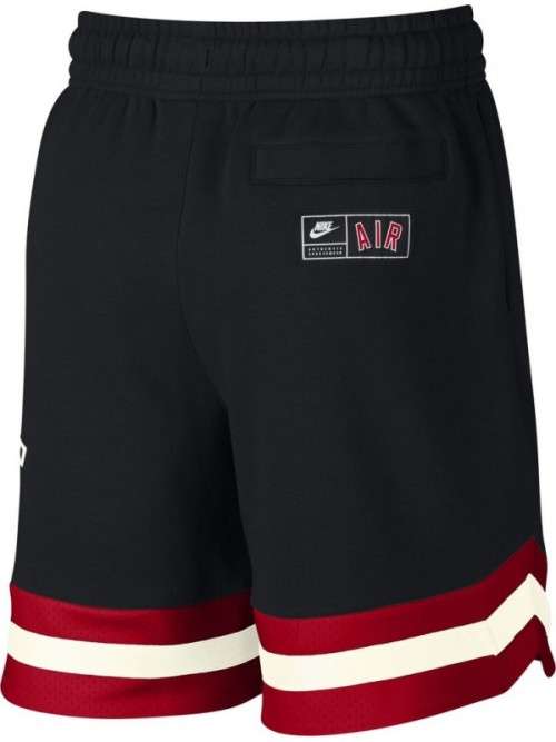 Nike Men`s Air Fleece Shorts Black/Red/White AR1829-010 - Size Medium