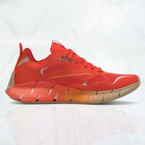 REEBOK Women`s Zig Kinetica Horizon Shoes Carotene/High Vis Orange/Utility Beige FW6270 - Size 8.5
