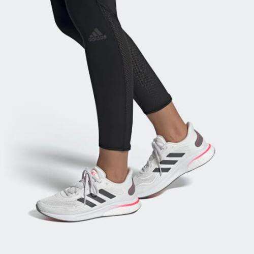 ADIDAS Women`s Supernova Shoes Cloud White/Grey Five/Signal Pink FV6020 - Size 6.5