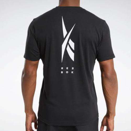 REEBOK Men`s Edgeworks Graphic Tee Black FS8563 - Size Medium