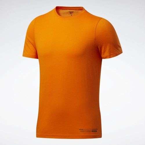 REEBOK Men`s Edgeworks Graphic Tee High Vis Orange FU2914 - Size Large