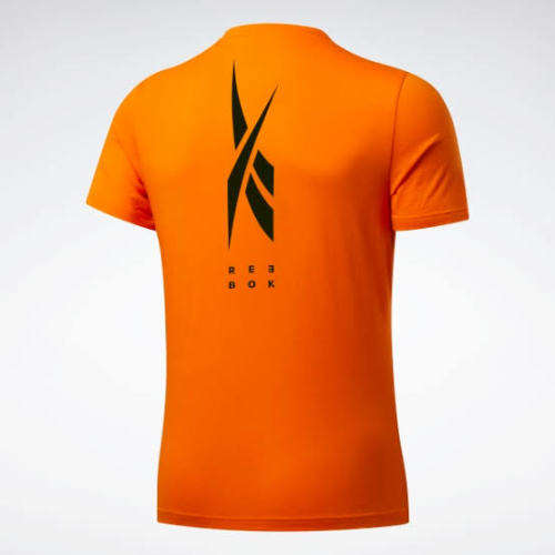 REEBOK Men`s Edgeworks Graphic Tee High Vis Orange FU2914 - Size Large