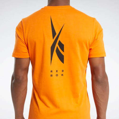 REEBOK Men`s Edgeworks Graphic Tee High Vis Orange FU2914 - Size Large