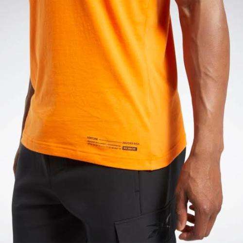 REEBOK Men`s Edgeworks Graphic Tee High Vis Orange FU2914 - Size Large