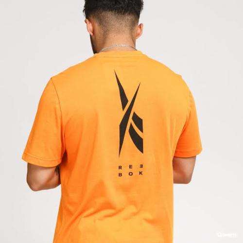 REEBOK Men`s Edgeworks Graphic Tee High Vis Orange FU2914 - Size Large