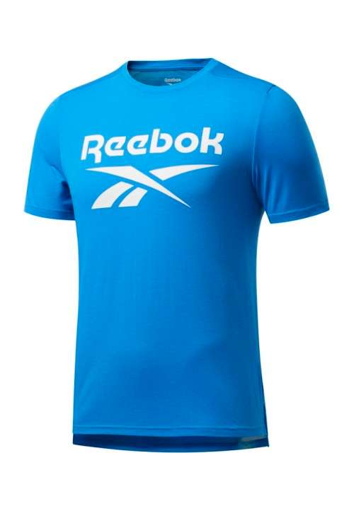 REEBOK Men`s GS Stacked Tee Horizon Blue EW3850 - Size Medium