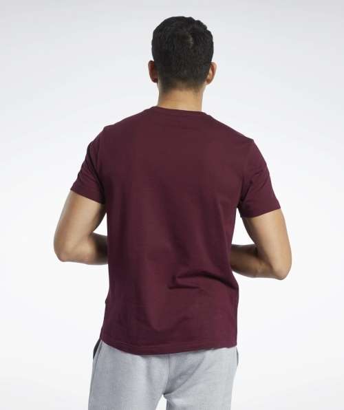 REEBOK Men`s Graphoc Series Stacked Tee Maroon EY4459 - Size Large